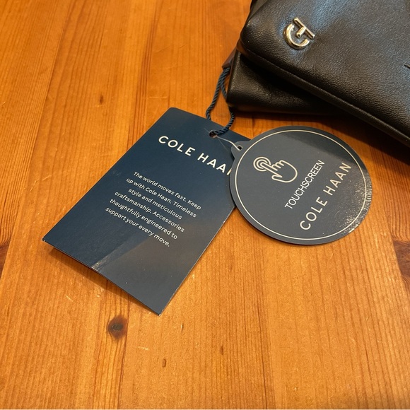 COLE HAAN BLACK LEATHER GLOVES WITH FAUX FUR LINING NWT BUTTER SOFT LUXE SZ L - Picture 7 of 8